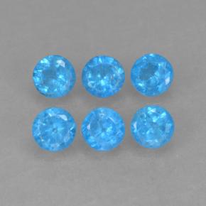 Pedras preciosas de apatita azul natural de 1,13 ct, corte redondo, VS
