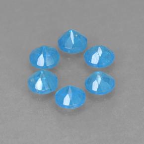 Pedras preciosas de apatita azul natural de 1,13 ct, corte redondo, VS