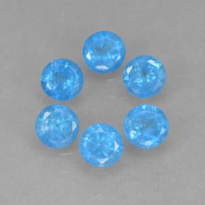 Pedras preciosas de Apatita Azul bebê profundo natural de 1.10 ct, Corte Redondo, VS