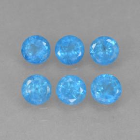 Pedras preciosas de Apatita Azul bebê profundo natural de 1.10 ct, Corte Redondo, VS