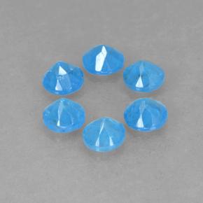 Pedras preciosas de Apatita Azul bebê profundo natural de 1.10 ct, Corte Redondo, VS