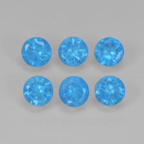 Pedras preciosas de Apatita Azul bebê profundo natural de 1.15 ct, Corte Redondo, VS