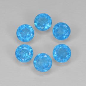 Pedras preciosas de apatita azul natural de 1,08 ct, corte redondo, VS