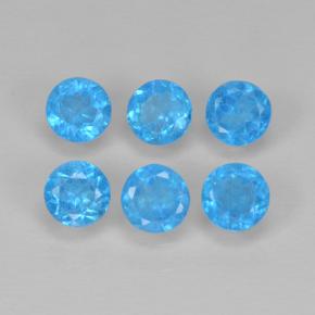 Pedras preciosas de apatita azul natural de 1,08 ct, corte redondo, VS