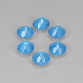Pedras preciosas de apatita azul natural de 1,08 ct, corte redondo, VS