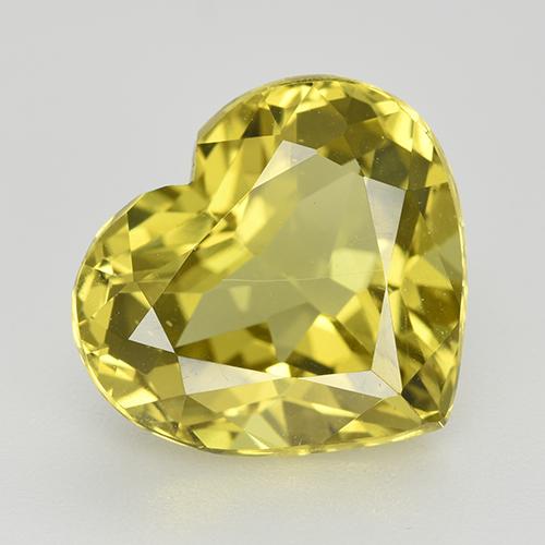 Apatita amarelo natural 6,12ct, formato de coração, VVS-VS