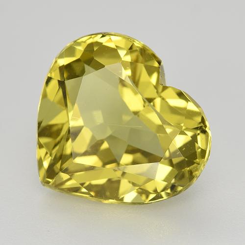 Apatita amarelo natural 6,12ct, formato de coração, VVS-VS