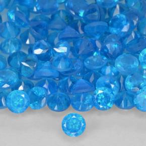 Pedras preciosas de Apatita Azul natural de 0.15 ct, Corte Redondo, VS