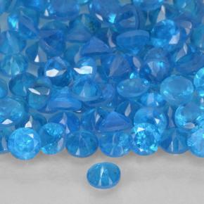 Pedras preciosas de Apatita Azul natural de 0.74 ct, Corte Redondo, VS