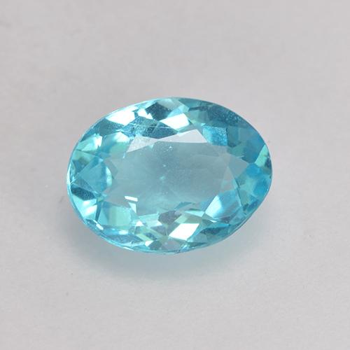 Apatita azul suíço natural 0,67ct, corte oval, VS