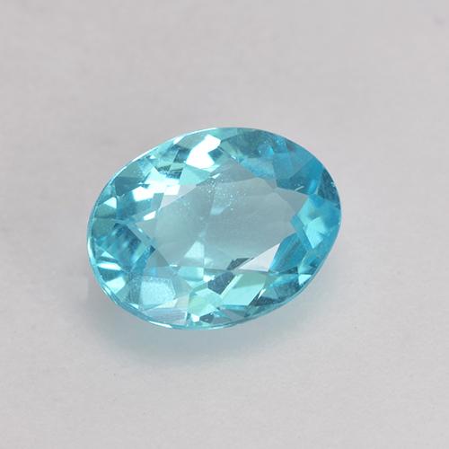 Apatita azul suíço natural 0,67ct, corte oval, VS