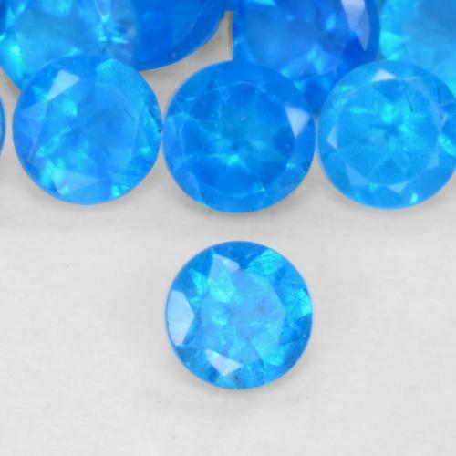 Pedras preciosas de apatita azul natural de 0,30 ct, corte redondo, VS-SI