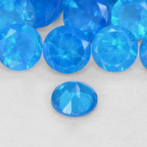 Pedras preciosas de apatita azul natural de 0,30 ct, corte redondo, VS-SI