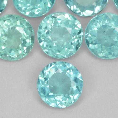Apatita Médio Azul Verde Natural 0.48ct, Redondo, VS-SI