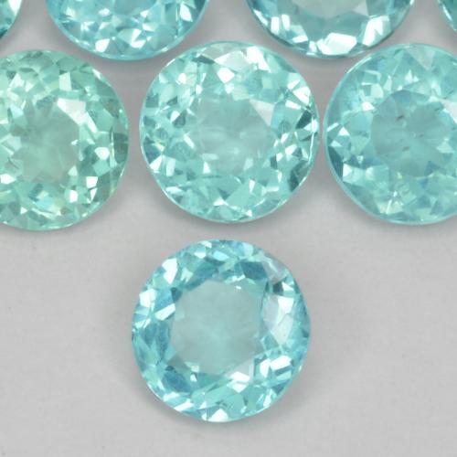 Apatita Médio Azul Verde Natural 0.48ct, Redondo, VS-SI