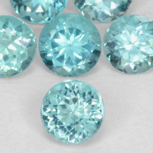 Apatita Verde Azul Brilhante Natural 0.01ct, Redondo, VS-SI