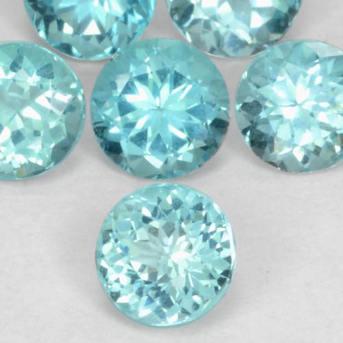Apatita Verde Azul Brilhante Natural 0.01ct, Redondo, VS-SI
