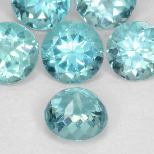 Apatita Verde Azul Brilhante Natural 0.01ct, Redondo, VS-SI