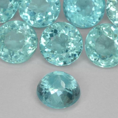Apatita Médio Azul Verde Natural 0.42ct, Redondo, VS-SI