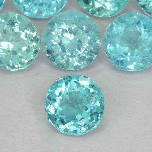 Apatita turquesa natural 0,45ct, corte redondo, VS-SI