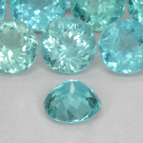 Apatita turquesa natural 0,45ct, corte redondo, VS-SI