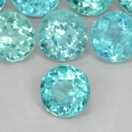 Apatita turquesa natural 0,45ct, corte redondo, VS-SI