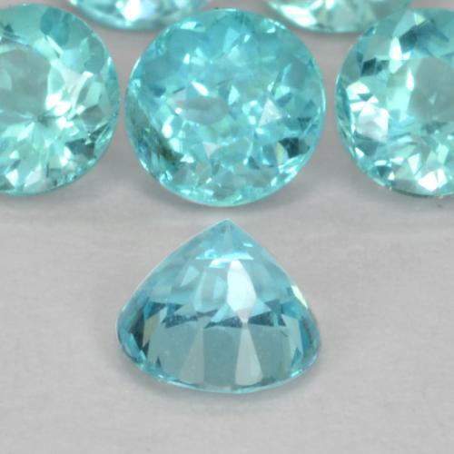 Pedras preciosas de apatita turquesa natural de 0,67 ct, corte redondo, VS-SI