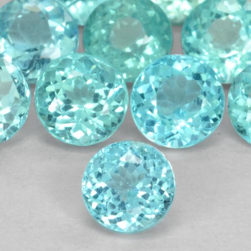 Apatita Verde Azul Brilhante Natural 0.41ct, Corte Redondo, VS-SI