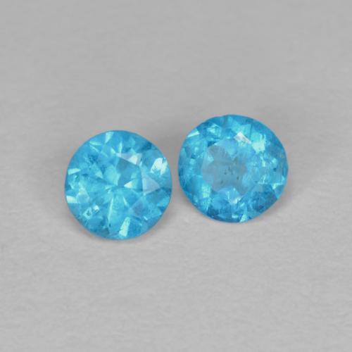 Pedras preciosas de apatita azul natural de 0,30 ct, corte redondo, VS