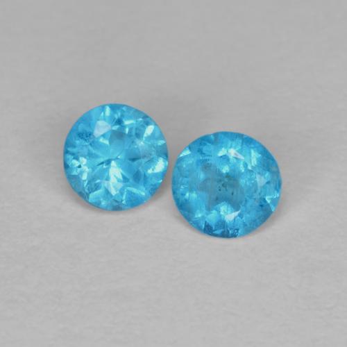 Pedras preciosas de apatita azul natural de 0,30 ct, corte redondo, VS