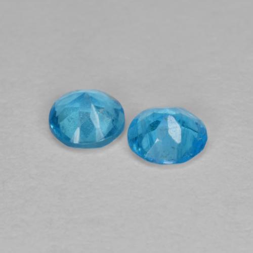 Pedras preciosas de apatita azul natural de 0,30 ct, corte redondo, VS