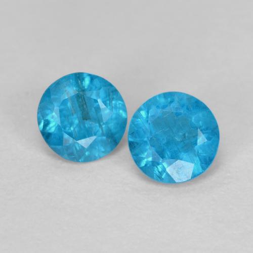 Pedras preciosas de Apatita Azul natural de 0.35 ct, Corte Redondo, VS