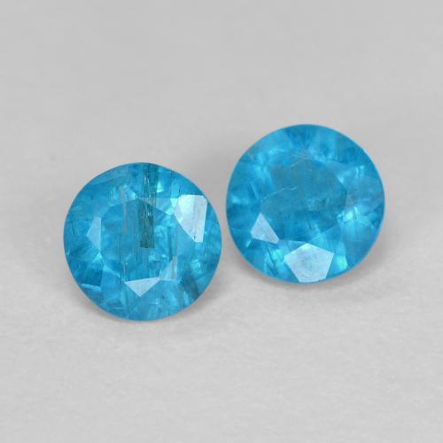 Pedras preciosas de Apatita Azul natural de 0.35 ct, Corte Redondo, VS