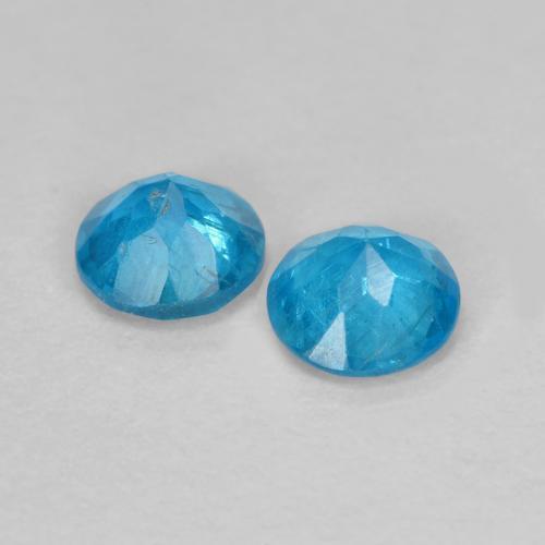 Pedras preciosas de Apatita Azul natural de 0.35 ct, Corte Redondo, VS