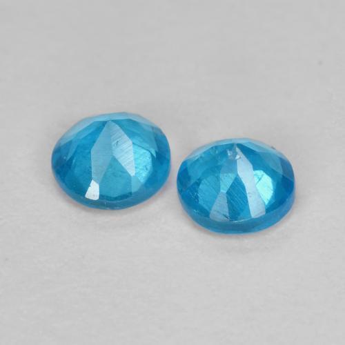 Pedras preciosas de apatita azul natural de 0,38 ct, corte redondo, VS