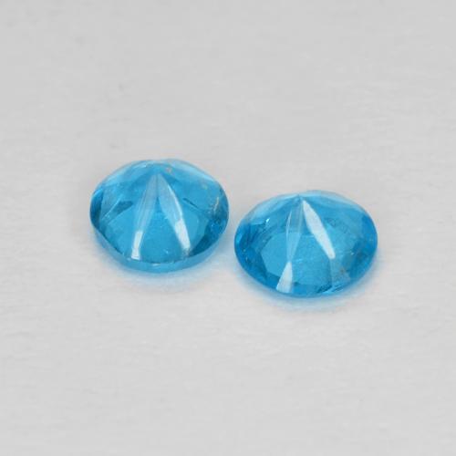 Pedras preciosas de Apatita Azul Azul natural de 0.32 ct, Corte Redondo, VS