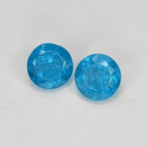 Pedras preciosas de apatita azul natural de 0,40 ct, corte redondo, VS-SI