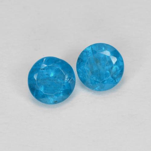 Pedras preciosas de apatita azul natural de 0,40 ct, corte redondo, VS-SI