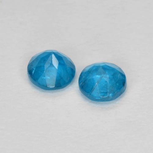 Pedras preciosas de apatita azul natural de 0,40 ct, corte redondo, VS-SI