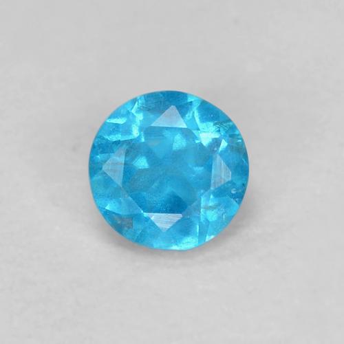 Apatita azul natural 0,22ct, corte redondo, VS