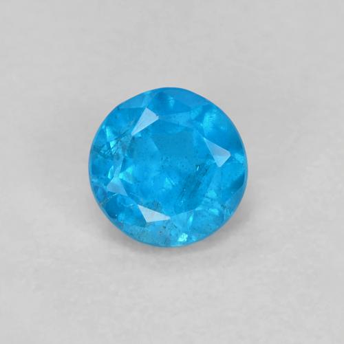 Apatita azul natural 0,20ct, corte redondo, VVS-VS