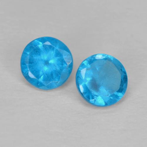 Pedras preciosas de Apatita azul intenso natural de 0.37 ct, Corte Redondo, VS
