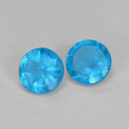 Pedras preciosas de Apatita azul intenso natural de 0.37 ct, Corte Redondo, VS