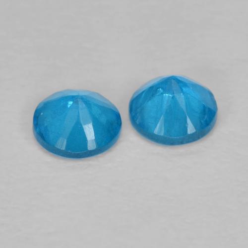 Pedras preciosas de Apatita azul intenso natural de 0.37 ct, Corte Redondo, VS