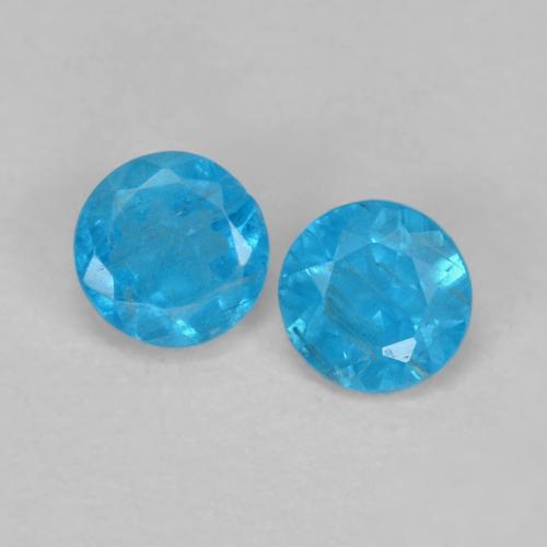 Pedras preciosas de Apatita azul intenso natural de 0.37 ct, Corte Redondo, VS