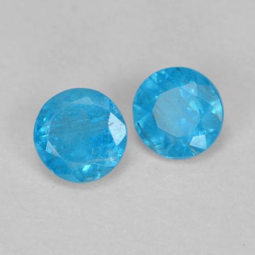 Pedras preciosas de Apatita azul intenso natural de 0.37 ct, Corte Redondo, VS