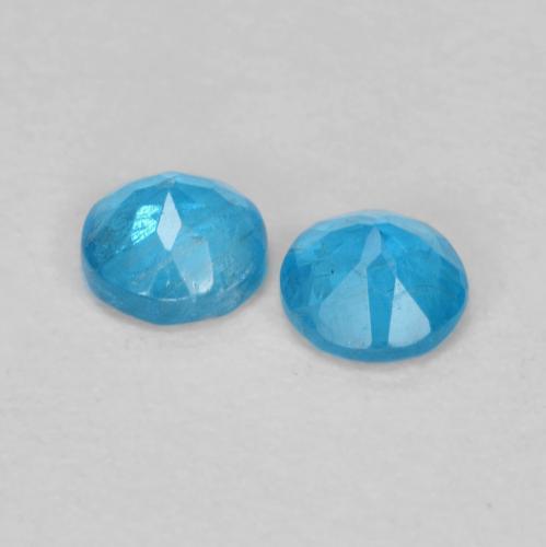 Pedras preciosas de Apatita azul intenso natural de 0.37 ct, Corte Redondo, VS