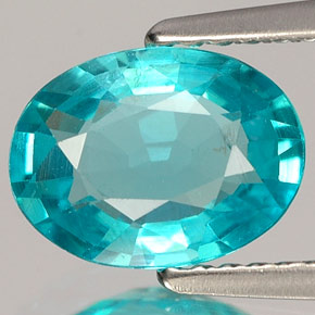 Apatita azul natural 1,45ct, corte oval, VS