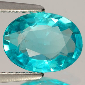 Apatita azul natural 1,45ct, corte oval, VS
