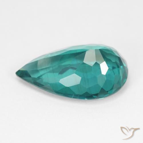 Apatita Verde-azulado escuro Natural 6.94ct, Formato de pêra, VS